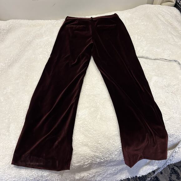 Alice + Olivia Black Velvet Dress Pants Straight Leg Professional Trousers-SZ 6 - Picture 3 of 7